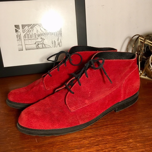 Eddie Bauer Red Suede Desert Boots 9 - Picture 1 of 5